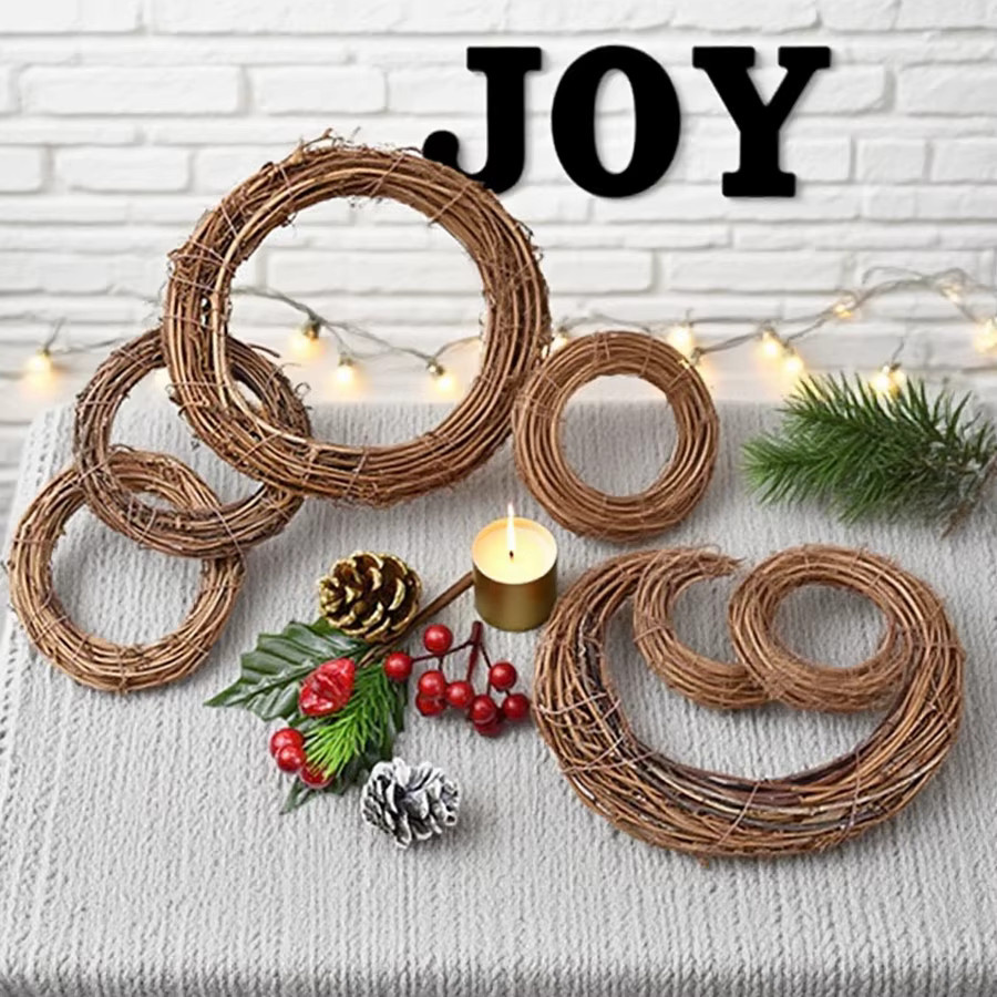 ZQCY Rattan-Hängeleuchte in Braun, runde Pendelleuchte im rustikalen Design für Hochzeit, Weihnachten und Außenhof-Dekoration - Bild 2