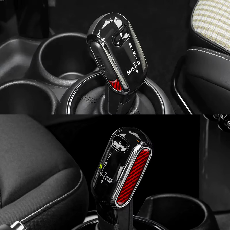 AMBERMILE Auto Schalthebel Kopf Aufkleber und Getriebe Seiten Abdeckung Set für Mini Cooper F55 F56 F60 F54 - Bild 2