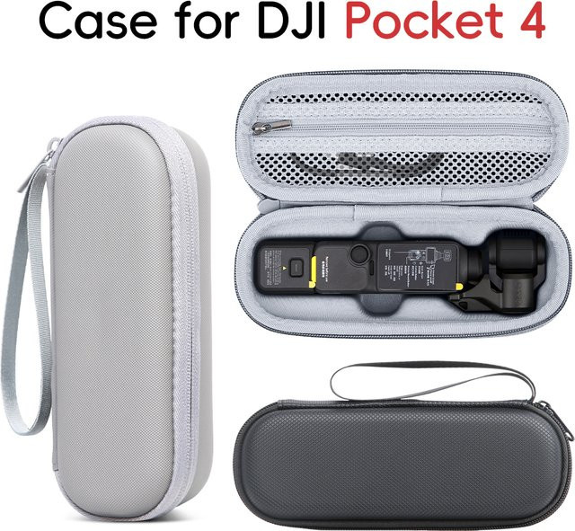 DJI Tragetasche für Osmo Pocket 4, stoßfeste Schutzhülle mit Handschlaufe, Grau - Bild 1