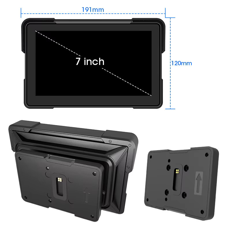 JMCQ Motorrad CarPlay und Android Auto GPS-Navigation mit Dual Bluetooth in Schwarz für BMW R1200GS ADV, R1250GS ADV und S1000XR - Bild 6