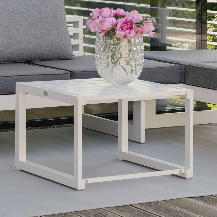 Stern Funktionsbeistelltisch Novus aus Aluminium in Weiß, B/T/H: 67 x 63 x 43 cm - Bild 2