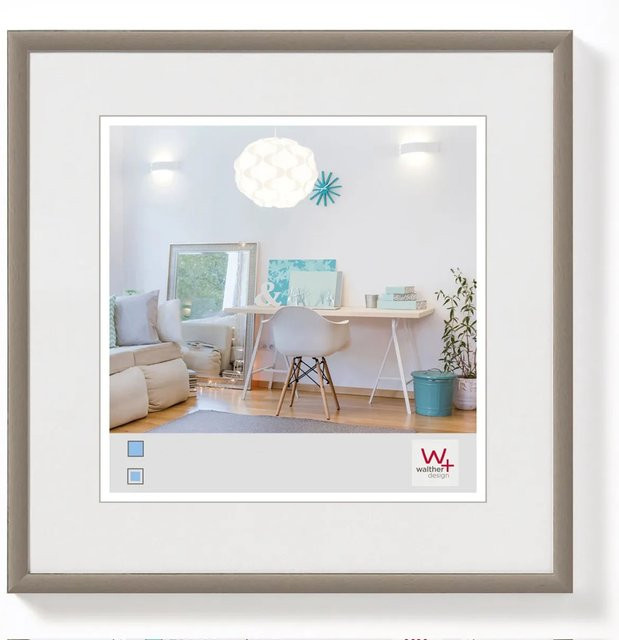 Walther Design New Lifestyle Kunststoff Bilderrahmen Stahl Grau B/H: 30 x 30 cm - Bild 1