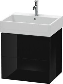 Duravit Waschtischunterschrank L-Cube in Schwarz Hochglanz mit 2 Schubladen, wandhängend, Breite: 58,4 cm, Tiefe: 45,9 cm - Bild 1