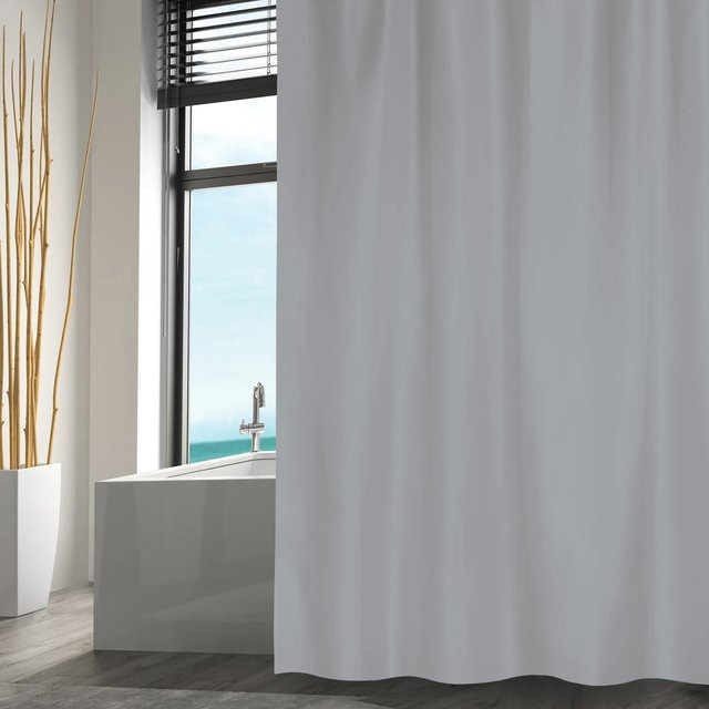 MSV Duschvorhang aus Polyester in Grau, wasserdicht und schimmelresistent, Breite: 180 cm, Höhe: 200 cm - Bild 1