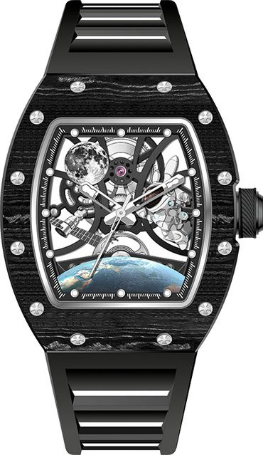 Barrel Hollow Herrenuhr, Automatik, Tonneau, Silber, Analoguhr - Bild 1
