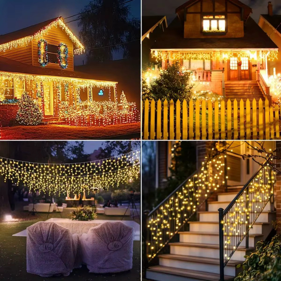 Peach Forest Solar Eis Säule Lichter mit 96 LED für Garten und Terrasse, 8 Beleuchtungsmodi - Bild 2