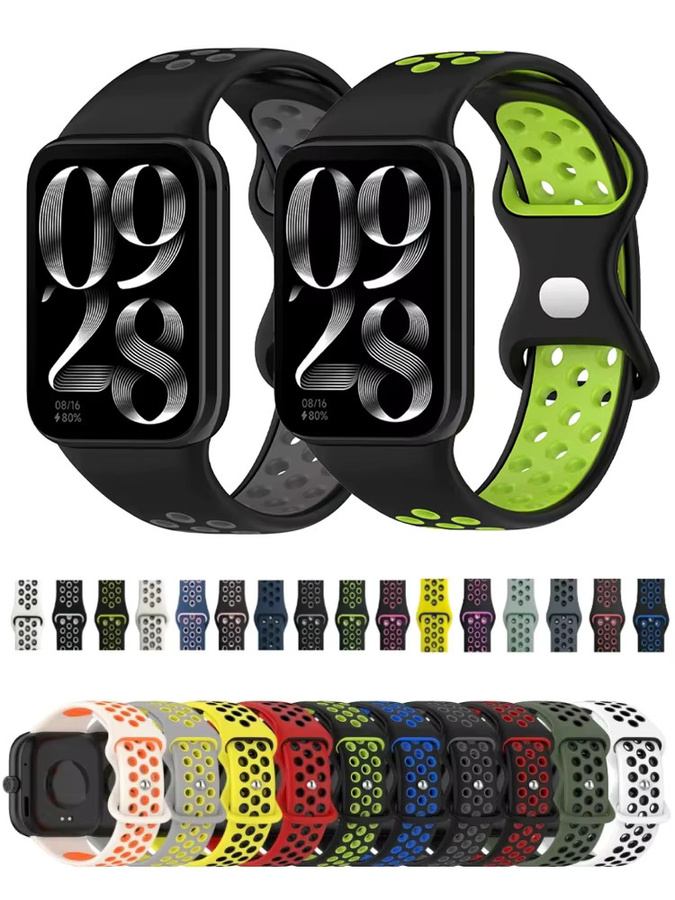 Xiaomi Uhrenarmband Silikon, Schwarz, Redmi Watch 4 5, Xiaomi Mi Band 8 9 Pro - Bild 5