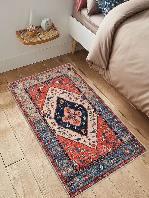 Vikama Boho Plüschteppich in Imitation Kaschmir, Waschbarer Bodenmatte für das Wohnzimmer, Multicolour - Bild 6