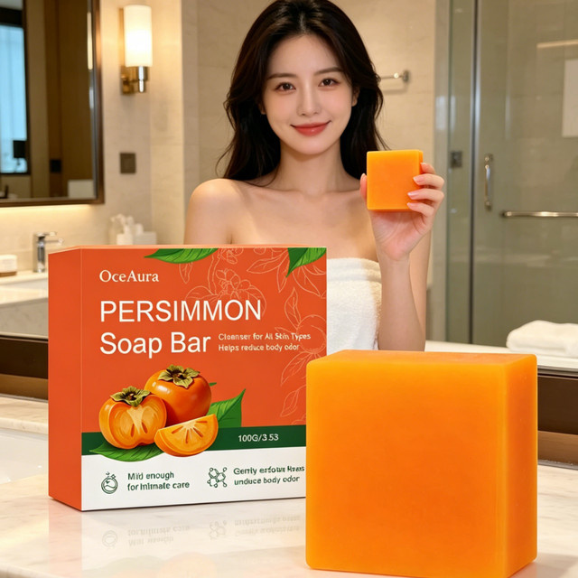 OceAura Persimmon-Seife, Tiefenreinigung, 100g, für fettige Haut - Bild 1