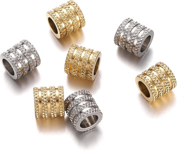 St.kunkka Spacer Perlen, Edelstahl, Silber, Unisex - Bild 1