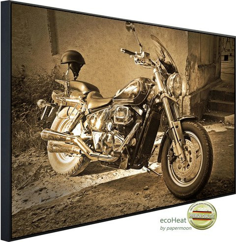 papermoon EcoHeat Infrarotheizung Vintage Motorrad, bunt mit Matt-Effekt, App-Steuerung und Überhitzungsschutz - Bild 1