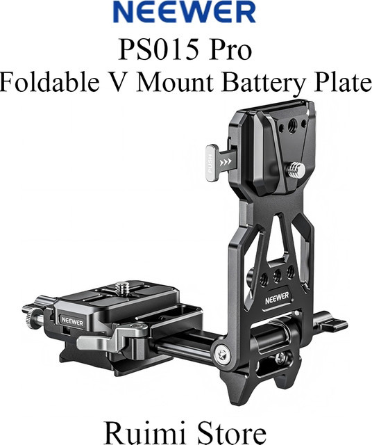 NEEWER PS015 Pro faltbare V-Mount-Batterieplatte mit Arca Quick Release-Grundplatte, Schwarz - Bild 1