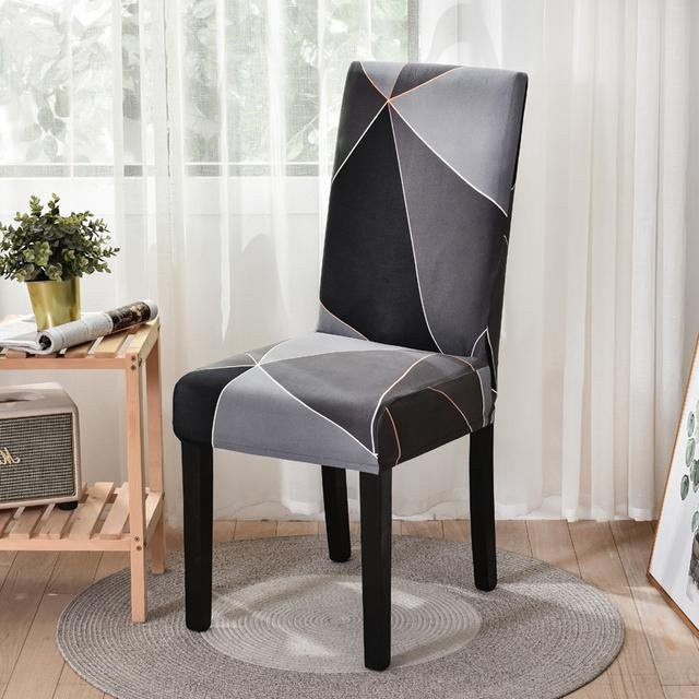 S-EMIGA Style Stretch Stuhlbezug für Esszimmer und Bürostühle, elastisches Material, Grau - Bild 1