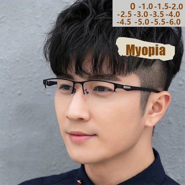 VABBON 808 Korrektionsbrille Halbrahmen, Herren, rechteckig, schwarz - Bild 1