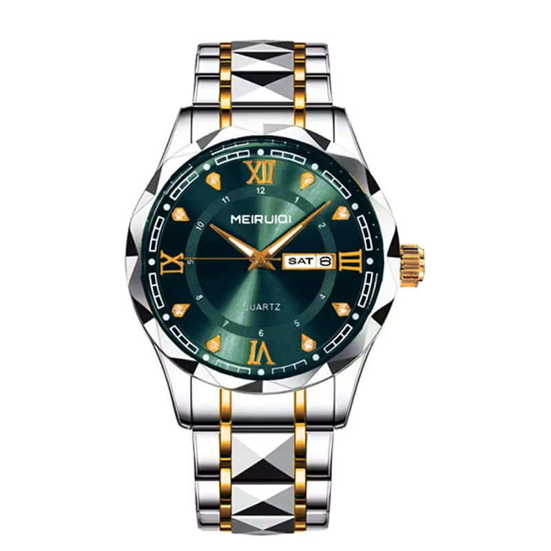MEIRUIQI Armbanduhr, Quarz, Edelstahl, Blau, Herren, Datum - Bild 6