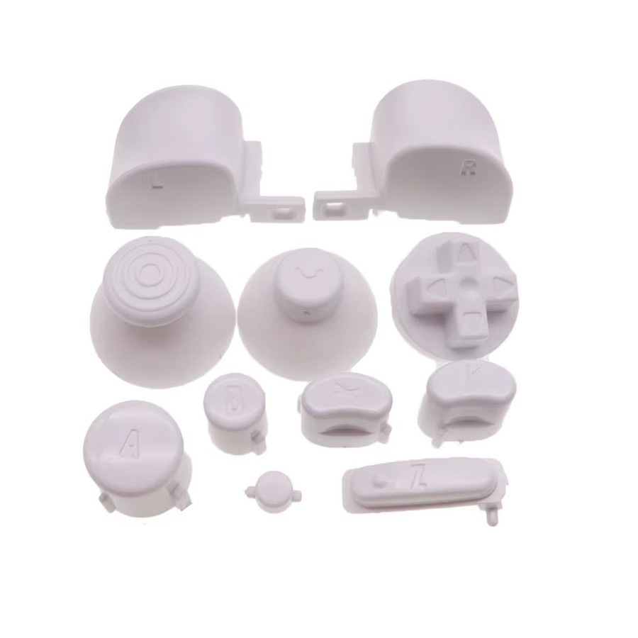 Komplettes Ersatzteil-Set für GameCube NGC mit ABXY Tastaturtasten, 3D-Thumbstick-Kappen, D-Pads und Power ON/OFF-Tasten in Retro-Design - Bild 3
