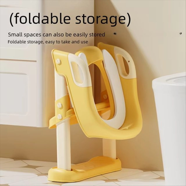 momo&dudu Faltbarer Kleinkind-Toilettensitz mit integriertem Tritthocker, Tragbarer Kinder-Töpfchentrainer, Höhenverstellbar und Rutschfest, Pink oder Gelb - Bild 1