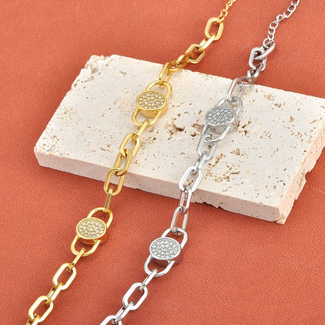 JeeMango Charm-Armband, Edelstahl, Gold, Kristall, Damen - Bild 1