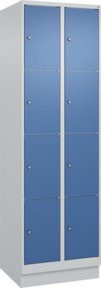 C+P Schließfachschrank Classic PLUS mit Sockel, 2 Abteile, Farbe Grau und Blau, B/T/H: 195 x 60 x 50 cm - Bild 1