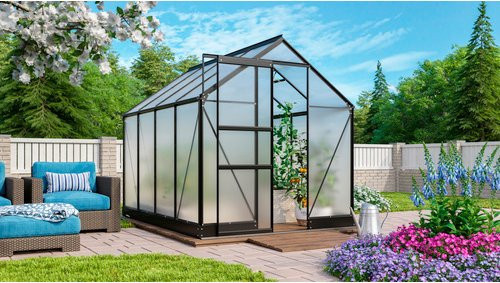 VITAVIA Gewächshaus Apollo Plus 5000 aus Aluminium in Grau, B/H/T: 195 x 209,5 x 131 cm - Bild 1