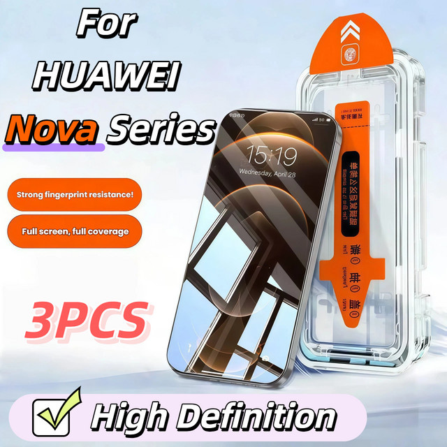 3er-Pack Displayschutzfolie aus HD-Hartglas für Huawei Nova Serie, transparent - Bild 1