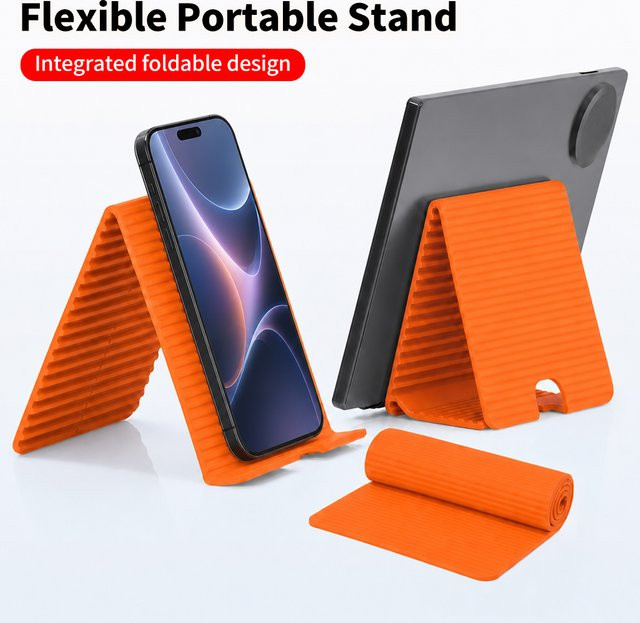 VUUV Silikon-Handyhalter biegsam und faltbar für iPhone und Tablet in Pink oder Orange - Bild 1