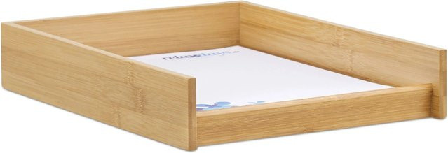 Relaxdays Dokumentenablage aus Bambus in Natur für DIN A4, B/T/H: 33 x 25 x 6 cm - Bild 1