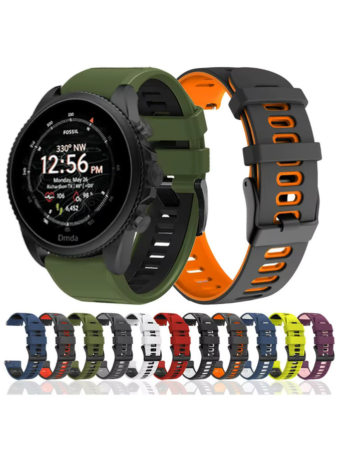 Fossil Uhrenarmband Silikon, Sport, Unisex, 20 mm, 22 mm - Bild 6