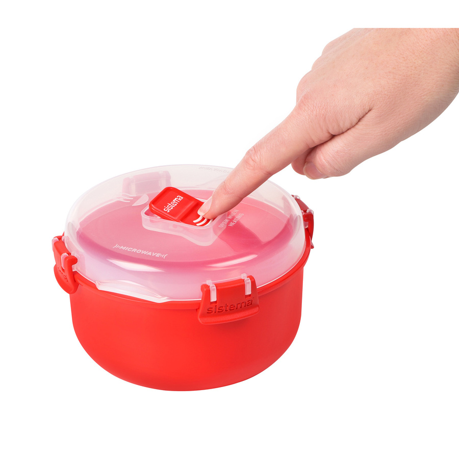 sistema Microwave™ Mikrowellengeschirr Box aus Kunststoff, rot und transparent, mit Clip-Verschluss - Bild 2