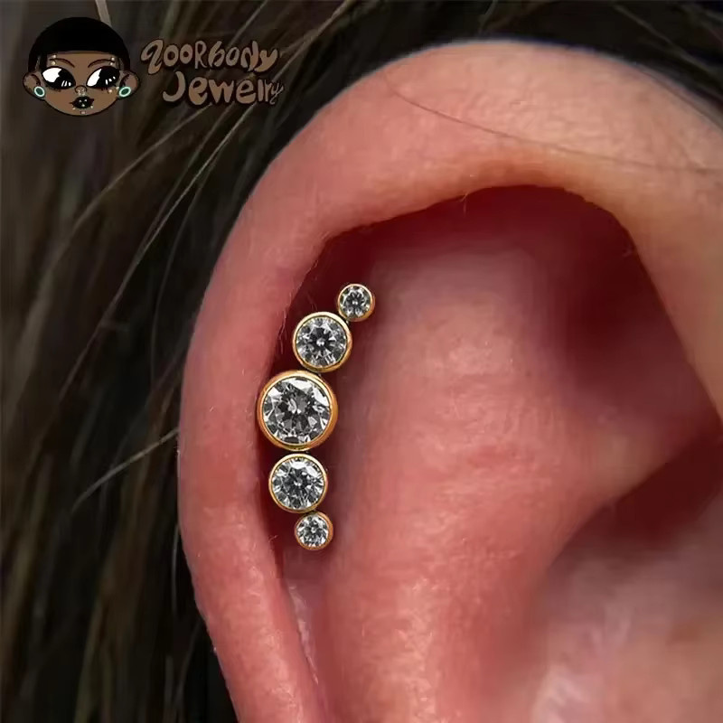 ZOORBODY JEWELRY Ohrringe Titan, Zirkonia, Unisex - Bild 3