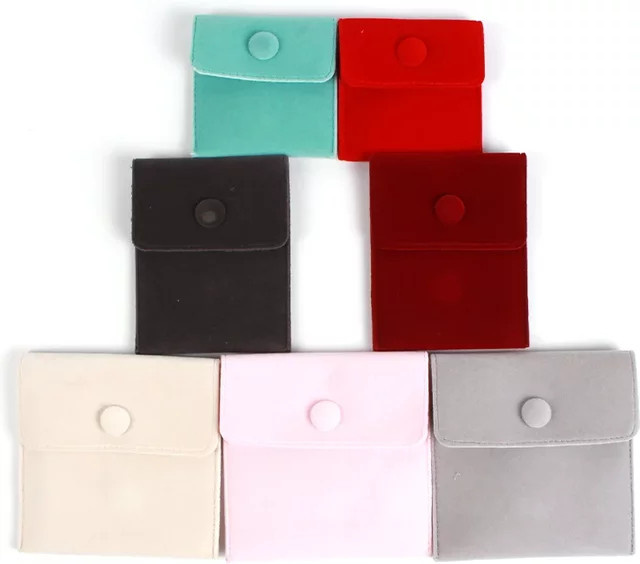 10er Set Schmuckbeutel aus weichem Samt in Blau und Multicolour zur Aufbewahrung von Armbändern, Halsketten, Ohrringen und Ringen - Bild 1