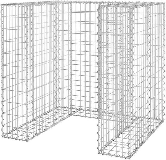 DELUKE Gabionen Mülltonnenbox ESOL Mülltonnenverkleidung für 1 Tonne aus verzinktem Stahl, Farbe: Silber, B/T/H: 110 x 110 x 100 cm - Bild 1