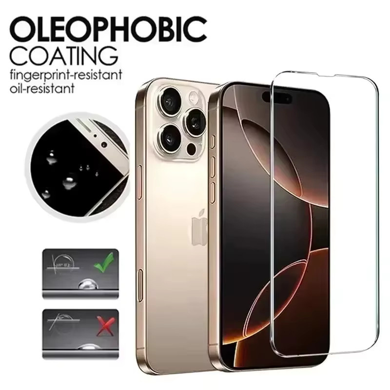 6 Stück Displayschutzfolie aus gehärtetem Glas für Apple iPhone 17 16 15 14 13 12 11 Pro Max Air 16e SE X XS XR in Transparent - Bild 4