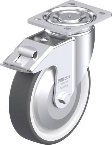 Blickle Stahlblech-Lenkrolle LH-POTH 200R-FI-FA in Grau mit 200 mm Rad-Durchmesser und 600 kg Tragfähigkeit - Bild 1