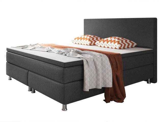Inter Trading Boxspringbett Berlin in Anthrazit mit Taschenfederkern, B/T: 180 x 200 cm - Bild 2