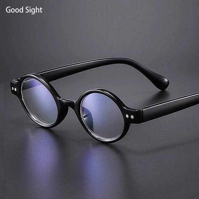 ONEVAN Lesebrille Retro, Rund, Vollrand, Kunststoff, Schwarz, Männer - Bild 1