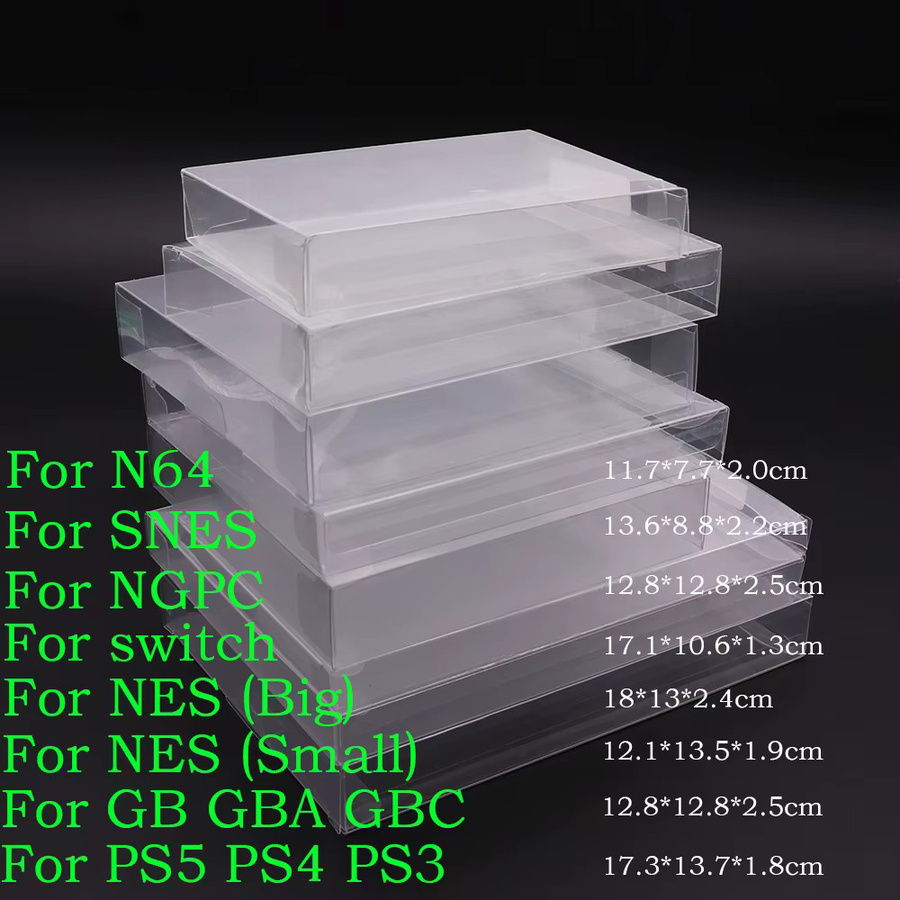 TingDong Transparente PET-Spielbox aus Kunststoff für Nintendo N64 GB GBA GBC SNES NES und PlayStation PS2 PS3 PS4 PS5 Schutzabdeckung - Bild 2