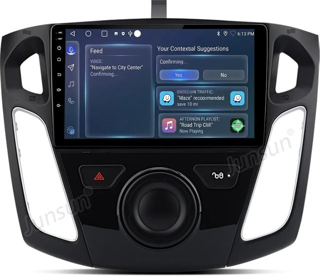 Junsun 9 Zoll Autoradio für Ford Focus 3 (2011 bis 2019) mit Bluetooth und GPS in Schwarz - Bild 1