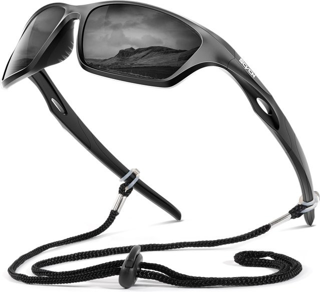 Scvcn Sportsonnenbrille, Unisex, Vollrand, Schwarz, Kunststoff - Bild 1