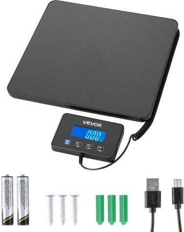 VEVOR Digitale Plattformwaage mit doppelter Genauigkeit 10 g/100 g, bis 200 kg, mit LCD-Display und Hold-/Tara-Funktion inklusive Batterie und Ladekabel - Bild 1
