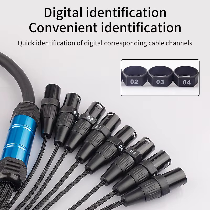 YYTCG 8-Wege-XLR-Signalkabel, 3-poliges symmetrisches Audio-Verlängerungskabel, schwarz - Bild 4