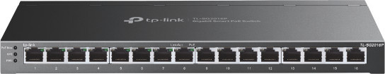TP-Link TL-SG2016P Gigabit Ethernet Netzwerk-Switch mit PoE in Schwarz - Bild 1