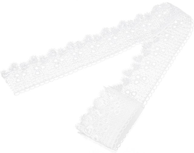 Spitzenband von OutsideWorld mit herzförmigen Pailletten in Weiß, Breite: 5 cm, Länge: 9,14 m - Bild 1
