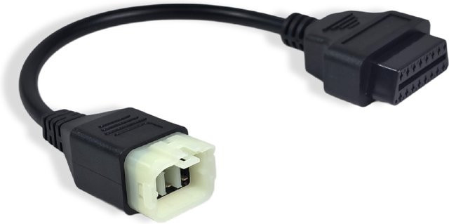 OBDIIVCI 6-poliges OBD Diagnose Kabel Verlängerungsadapter für Kawasaki in Schwarz - Bild 1