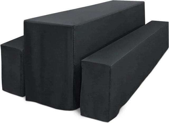 Beautissu 3tlg Biertischhussen Set für Bierzeltgarnitur aus Polyester, Farbe Anthrazit, Breite: 220 cm, Tiefe: 50 cm - Bild 1