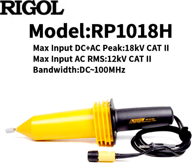 Rigol RP1018H Hochspannungs-Oszilloskopsonde mit 18 kV maximaler Spannung, 1000:1 Dämpfung und 100 MHz Bandbreite sowie Universal-BNC-Anschluss - Bild 1