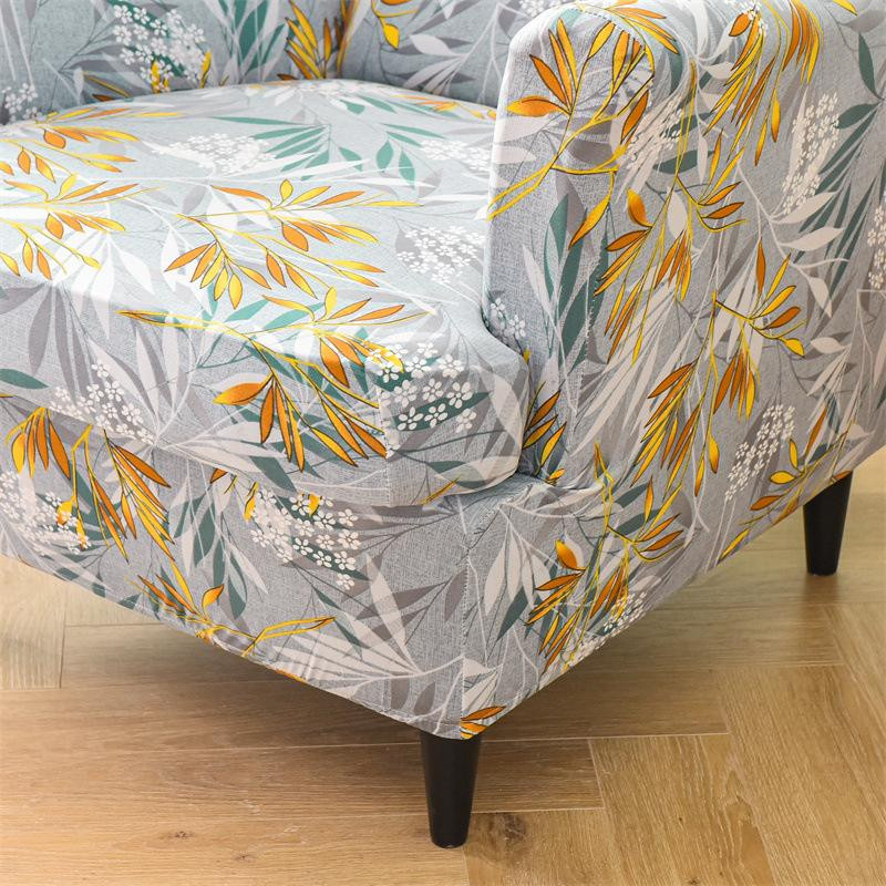 2-teiliges Set elastische Stuhlbezüge für Einsitzer-Ohrensessel mit hoher Rückenlehne, bedruckt, Multicolour - Bild 2