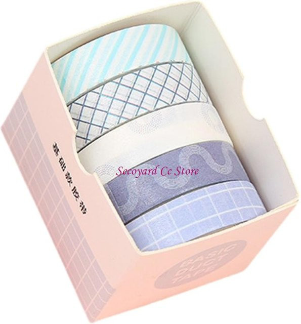 N3UC Washi Tape Set mit 5 Rollen dekoratives Klebeband für Scrapbooking und Bastelbedarf, Breite: 10 mm, Länge: 2 m pro Rolle - Bild 1