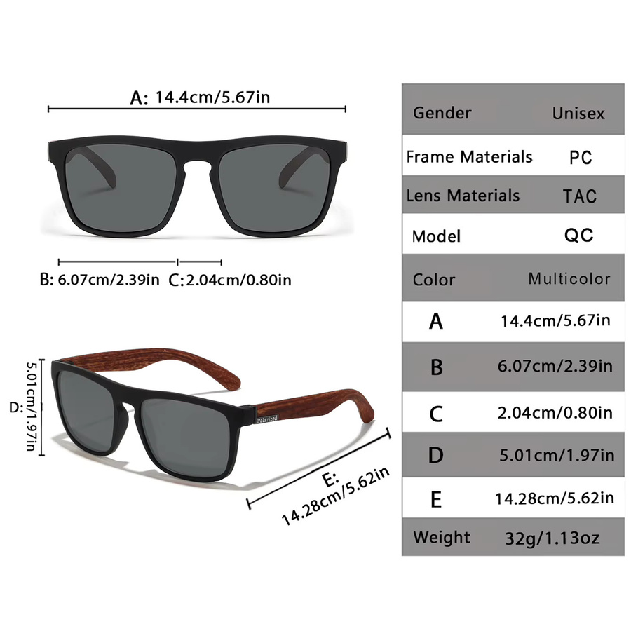 TAMWY Sonnenbrille, quadratisch, Vollrand, multicolor, Herren, polarisiert - Bild 1