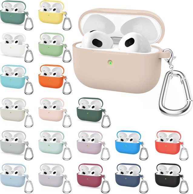 Silikon-Kopfhörerhülle für Apple AirPods 3 (2021), verdickter Schutz, Farbe: Orange - Bild 1